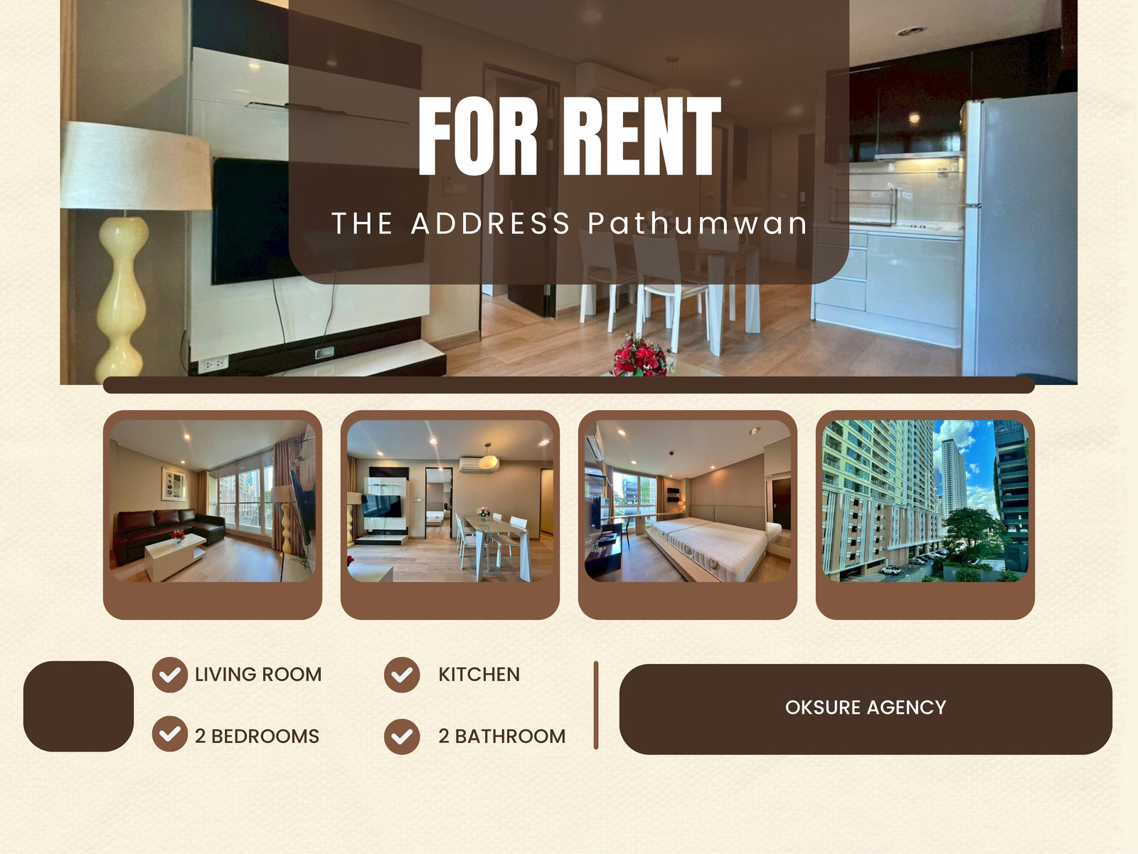 💎Condo for rent THE ADDRESS Pathumwan Beautiful room, ready to move in