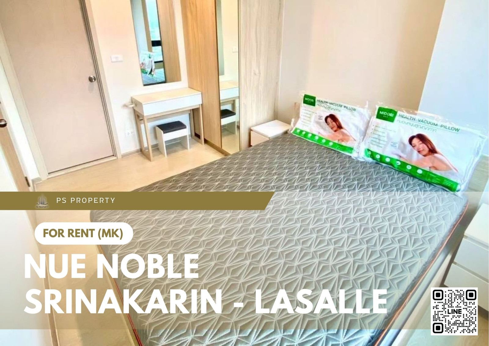 For Rent 🔥 Nue Noble Srinakarin - Lasalle 🔥 Near MRT Sri Lasalle – Fully furnished and equipped with all appliances.
