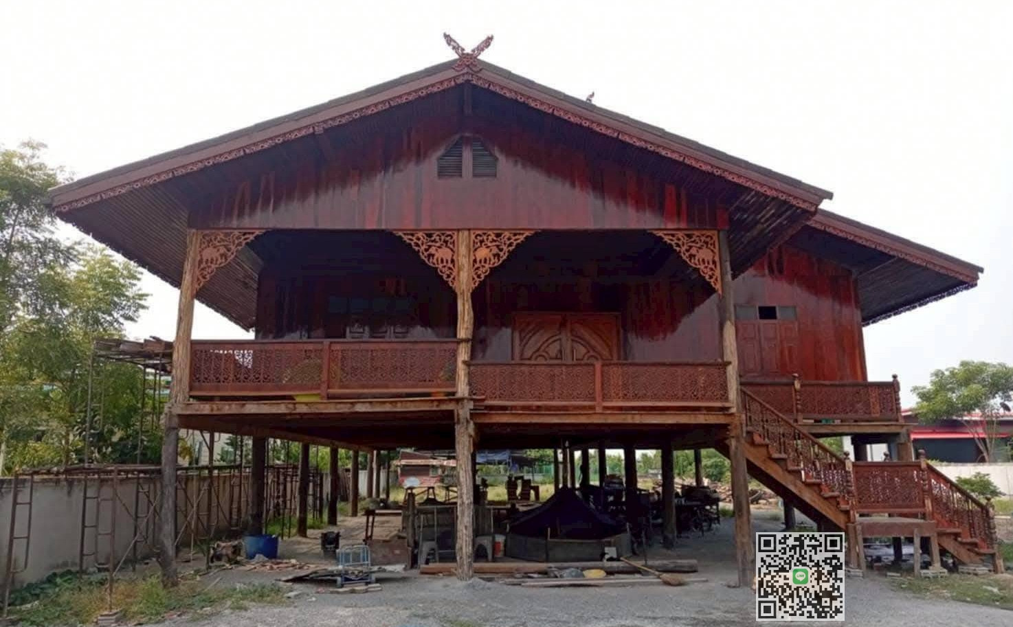 ขายบ้านไม้เรือนไทย พร้อมที่ดิน 2ไร่ ท่ามะกา กาญจนบุรี ทรงคุณค่า หายาก