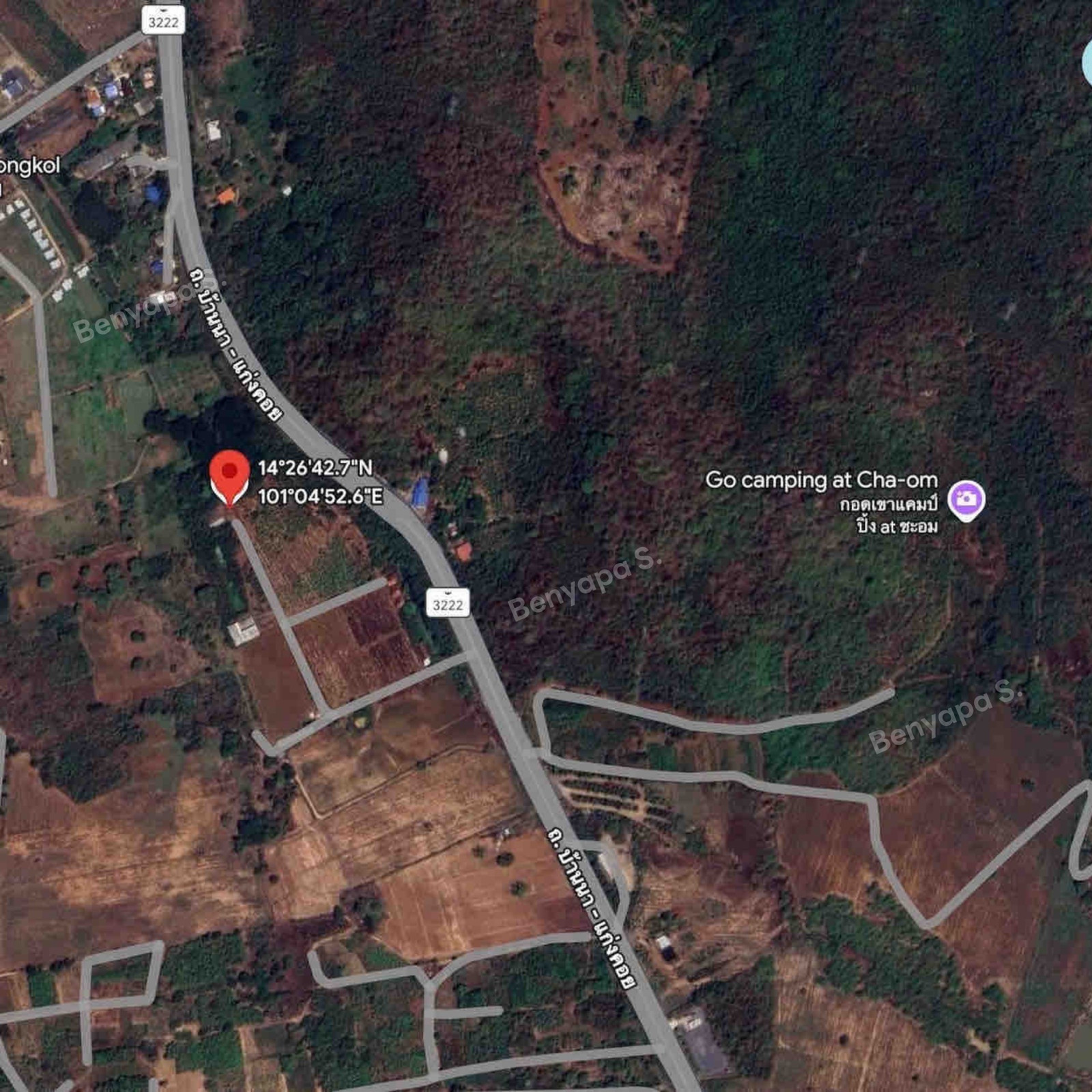 📍Land with mountain view, Cha-om Subdistrict, near the entrance and exit point of Motorway M6 (Kaeng Khoi checkpoint).