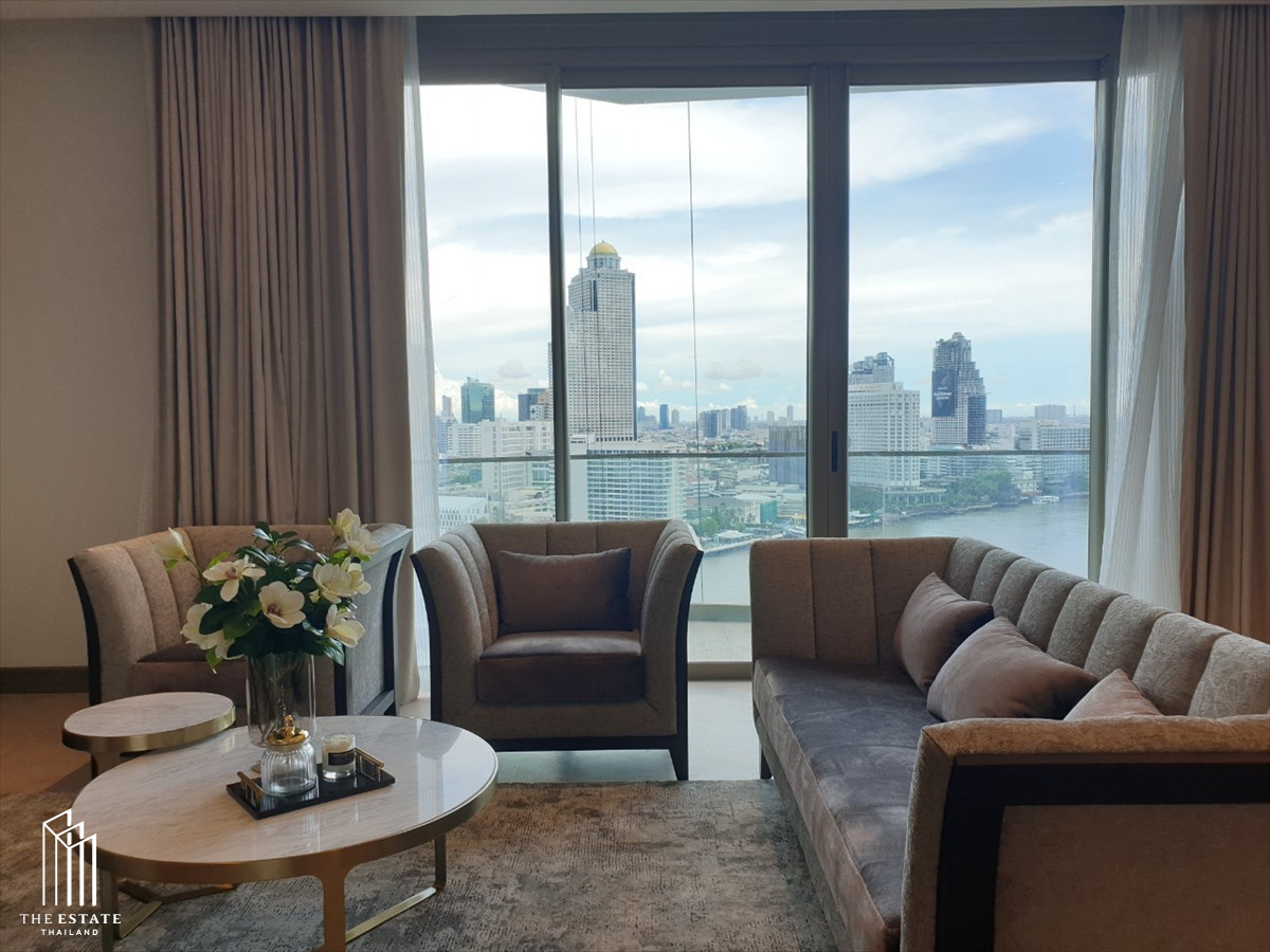 Condo for Rent *The Residences At Mandarin Oriental Bangkok, High Floor, Corner Unit, South Facing, Chao Phraya River View @200,000 Baht