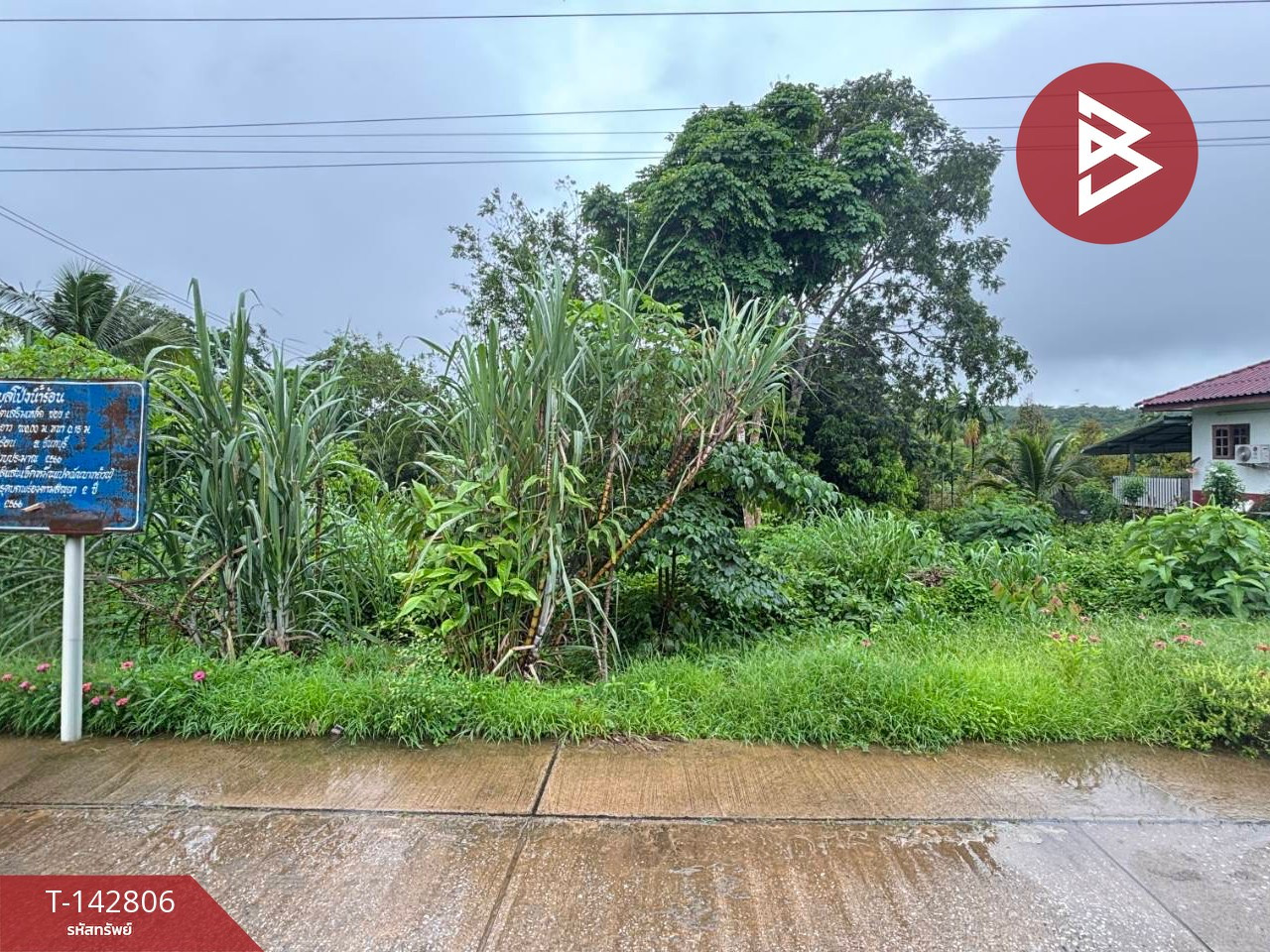 Land for sale, area 1 rai 3 ngan 70 square wah, Thap Sai, Chanthaburi, good location next to the road.