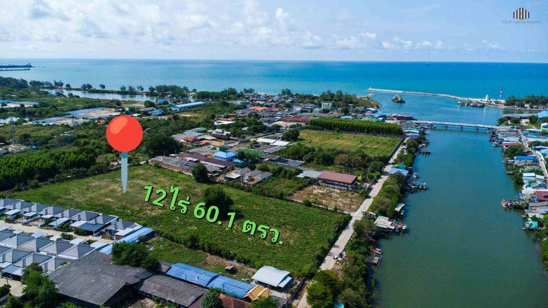 Rayong Riverfront – Premium Investment Land in a Rare Location, Close to the Sea &amp; Right Along the Canal! 12 Rai of prime land for sale in Choeng Noen Subdistrict, Mueang Rayong District, Rayong Province.