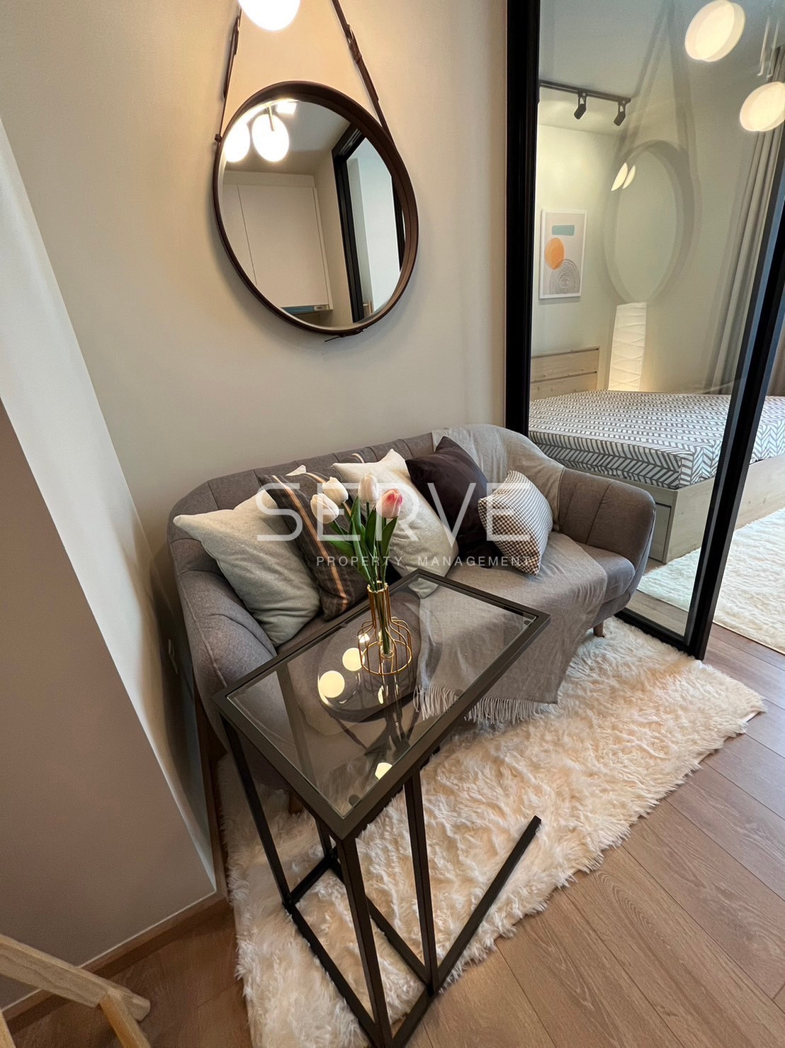 🔥21K🔥 - Studio with Partition 27.34 sq.m. High Fl. 10+ Good Location BTS Phrom Phong 500 m. at Noble Around 33 Condo / For Rent