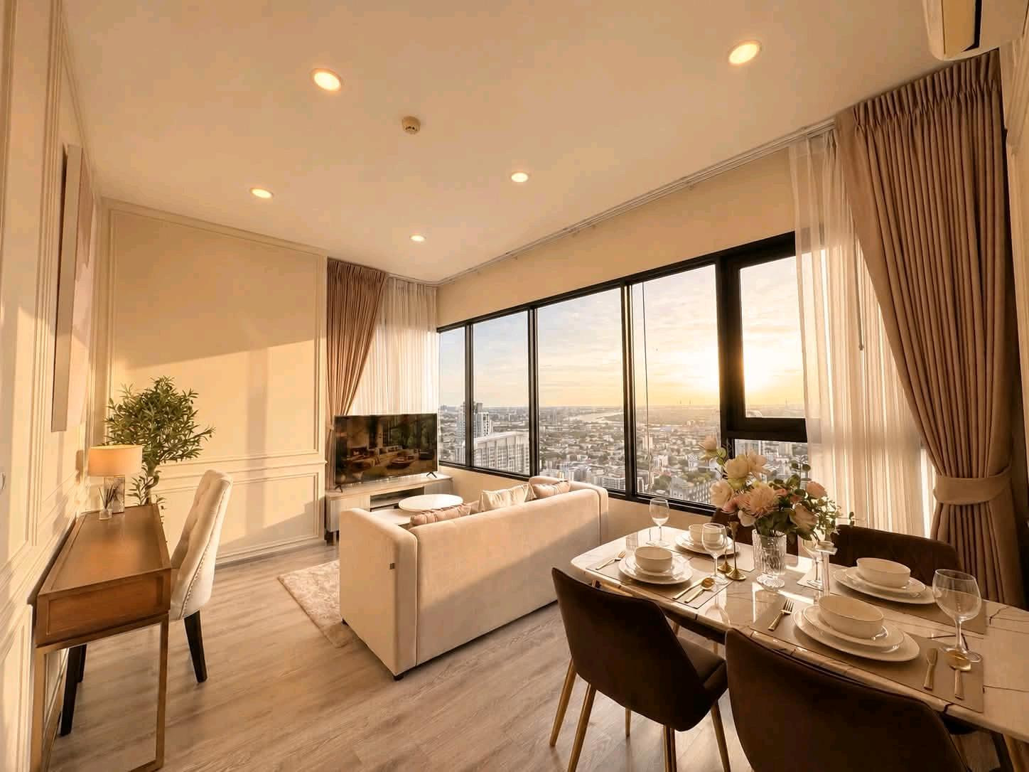 ✨🚇 2 bedrooms, city view and Bang Krachao water curve | Wide room 54 sq m. Fully furnished, ready to move in.