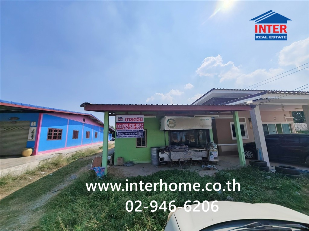 Single house, 1 floor, 193 sq m. Single house near Thung Krapang Ho Temple. Near Wat Thung Kraphan Hom School, Phetkasem Road, Malai Man Road, Kamphaeng Saen, Nakhon Pathom.