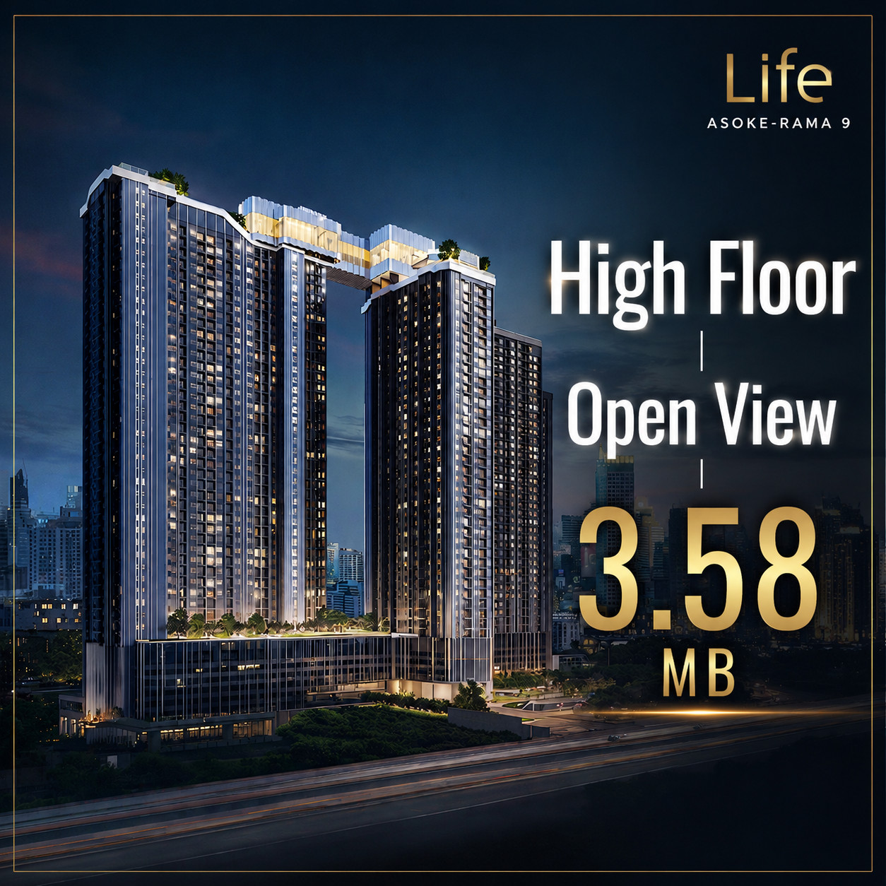 🔥 (ขายพร้อมผู้เช่า) Life Asoke-Rama 9 ชั้นสูง วิวโล่งไม่บล็อค ห้องมุม เฟอร์บิ้วอิน ขายเพียง 3.58 ล้าน 🔥 (ขายพร้อมผู้เช่า) Life Asoke-Rama 9 ชั้นสูง วิวโล่งไม่บล็อค ห้องมุม เฟอร์บิ้วอิน ขายเพียง 3.58 ล้าน