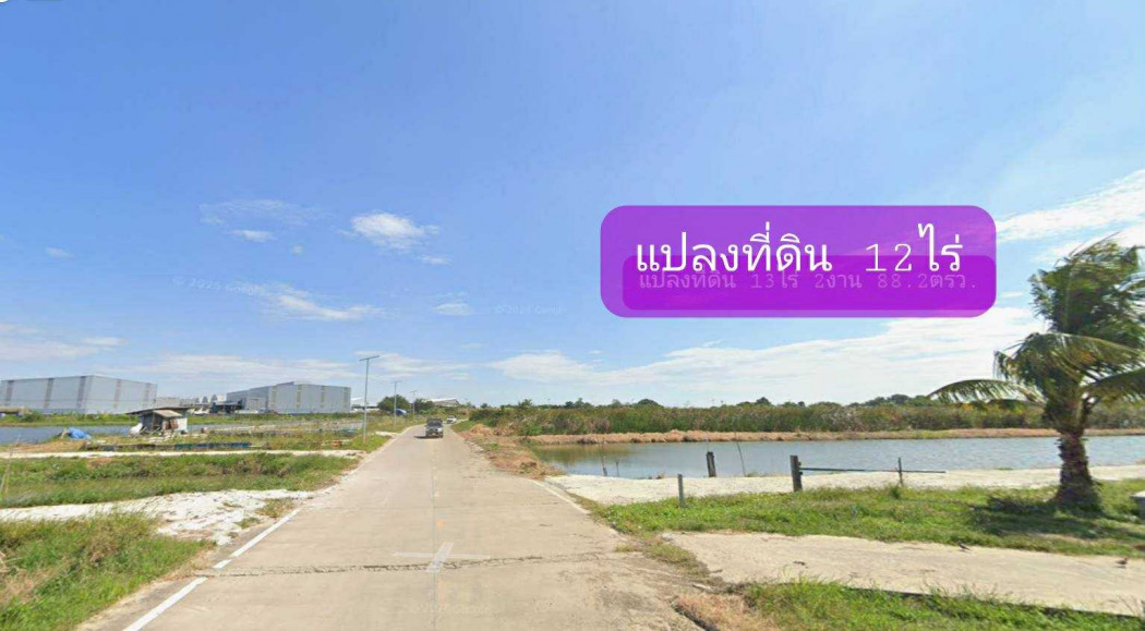 ขาย ที่ดิน ผังเมืองสีม่วง แปลงใหญ่ ทำเลคลองส่งน้ำสุวรรณภูมิ บางบ่อ 12 ไร่ – รูปที่ 3