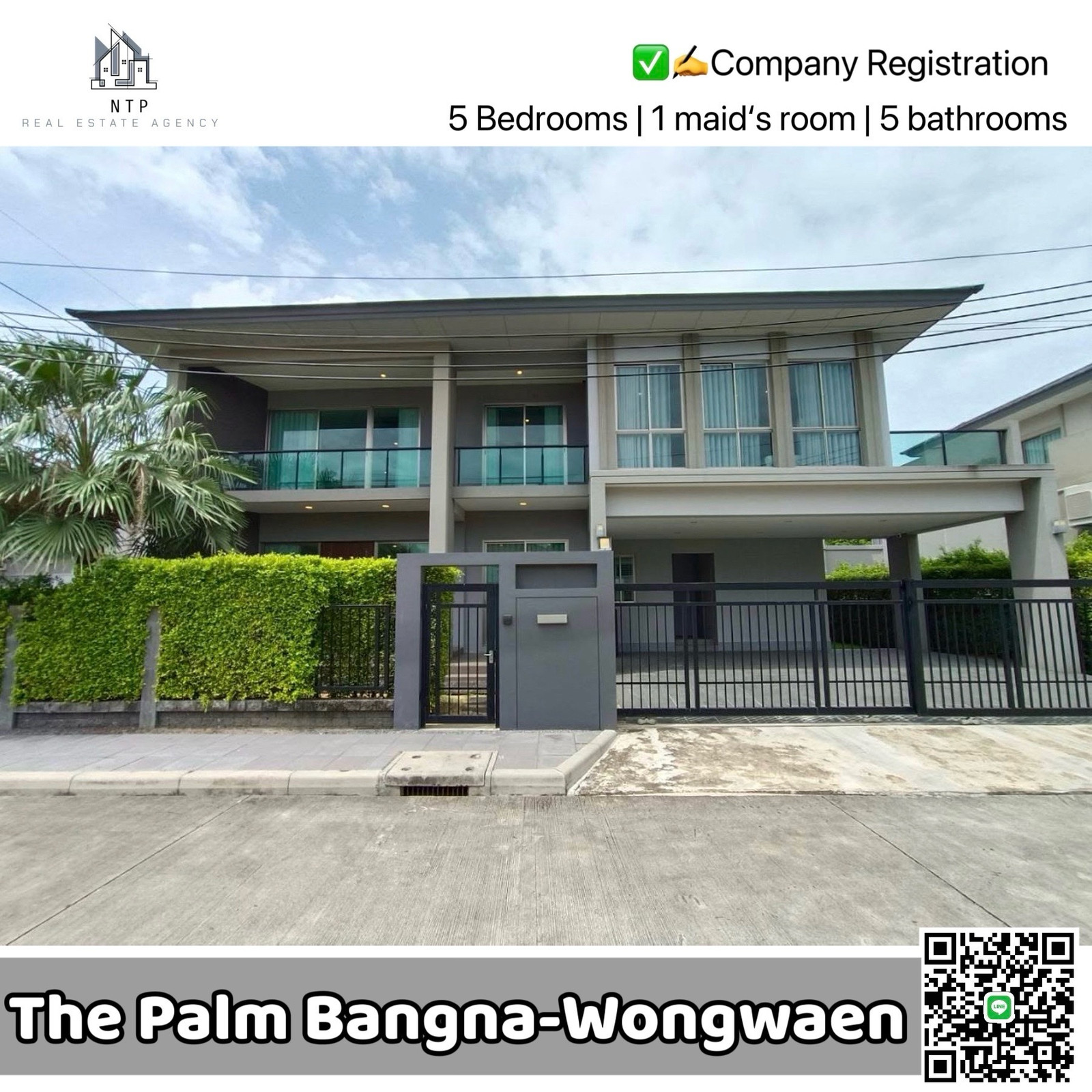 🏡出租| HOUSE FOR RENT (Corner House)
📍The Palm Bangna-Wongwaen | 5 Bedrooms | 5 Bathrooms | Maid’s Room | Prime Location ✅ 🏡出租| HOUSE FOR RENT (Corner House)
📍The Palm Bangna-Wongwaen | 5 Bedrooms | 5 Bathrooms | Maid’s Room | Prime Location ✅
