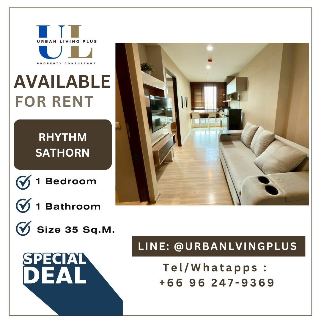 ( UL2606113 ) ✨Tel/Line 096-2479369✨ สำหรับเช่า !! คอนโด ริธึ่ม สาทร21 , 1 ห้องนอน 1 ห้องน้ำ ขนาด 35 ตร.ม. ห้องสวย สภาพดี✨✨ ( UL2606113 ) ✨Tel/Line 096-2479369✨ สำหรับเช่า !! คอนโด ริธึ่ม สาทร21 , 1 ห้องนอน 1 ห้องน้ำ ขนาด 35 ตร.ม. ห้องสวย สภาพดี✨✨