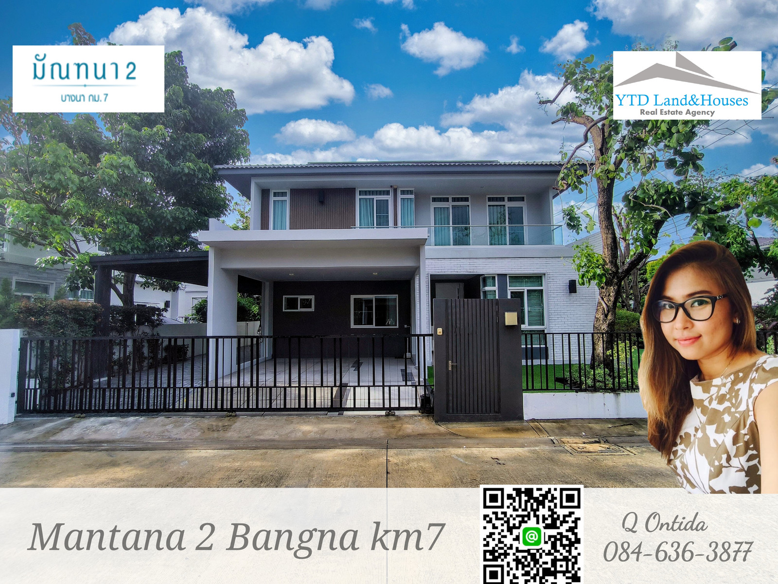 House for rent at Mantana (2) Bangna Km7 110,000 Baht/month (fully furnished)
