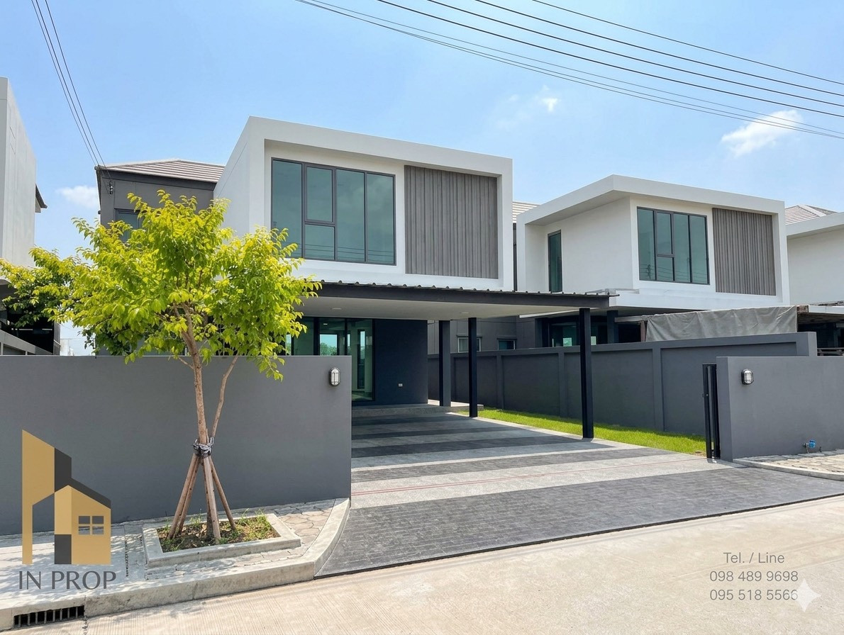 Single house with rice field view modern style Supports the addition of a viewing balcony. 📍Location Srinakarin - Romklao - Suvarnabhumi Single house with rice field view modern style Supports the addition of a viewing balcony. 📍Location Srinakarin - Romklao - Suvarnabhumi