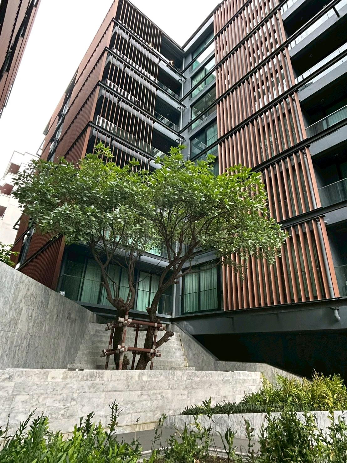 [For Rent] Japanese style luxury condo Chalermnit Art De Maison Sukhumvit 53 near BTS Thonglor 36 sq m. shady bamboo garden view. Magnificent central area (free WiFi + common area)