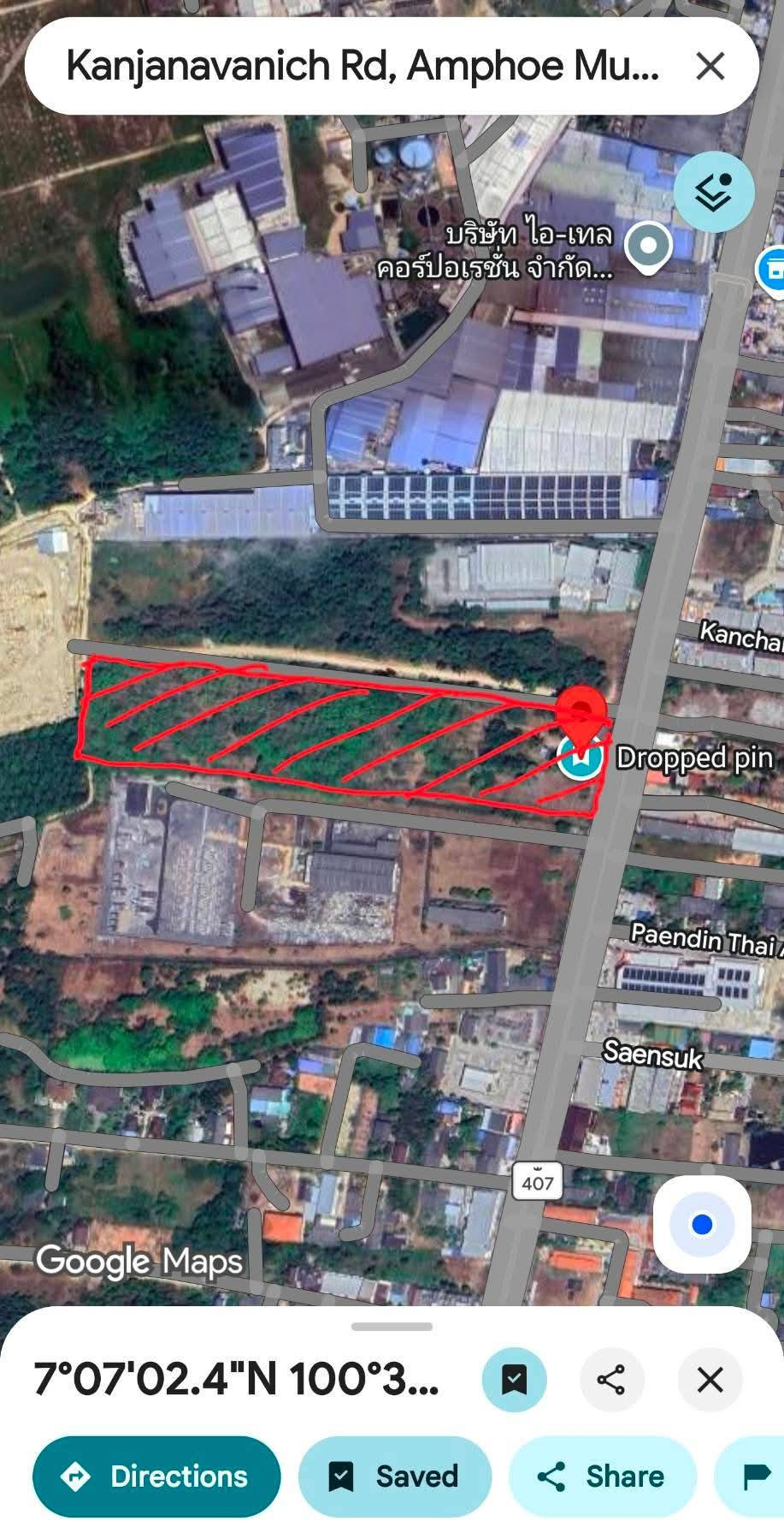 📍 Open for rent, 20 rai of land, business location "Nam Krachai - Old Kanchanawanit Road", Songkhla Province, can be rented out | suitable for warehouses, logistics, distribution centers. and commercial business – รูปที่ 3