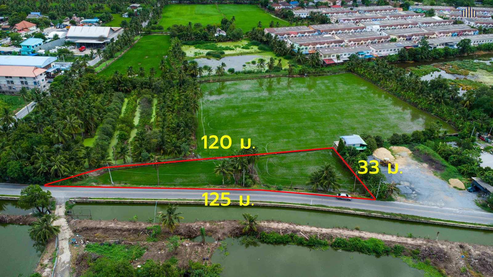 Urgent Sale! Beautiful Title Deed Plot of Land (1 Rai 47 sq. wah) Features an extra-wide 120-meter road frontage. Prime location with easy access from both Phutthamonthon Sai 4 and Sai 5, just 1.5 kilometers away. Electricity and water supply are read – รูปที่ 2