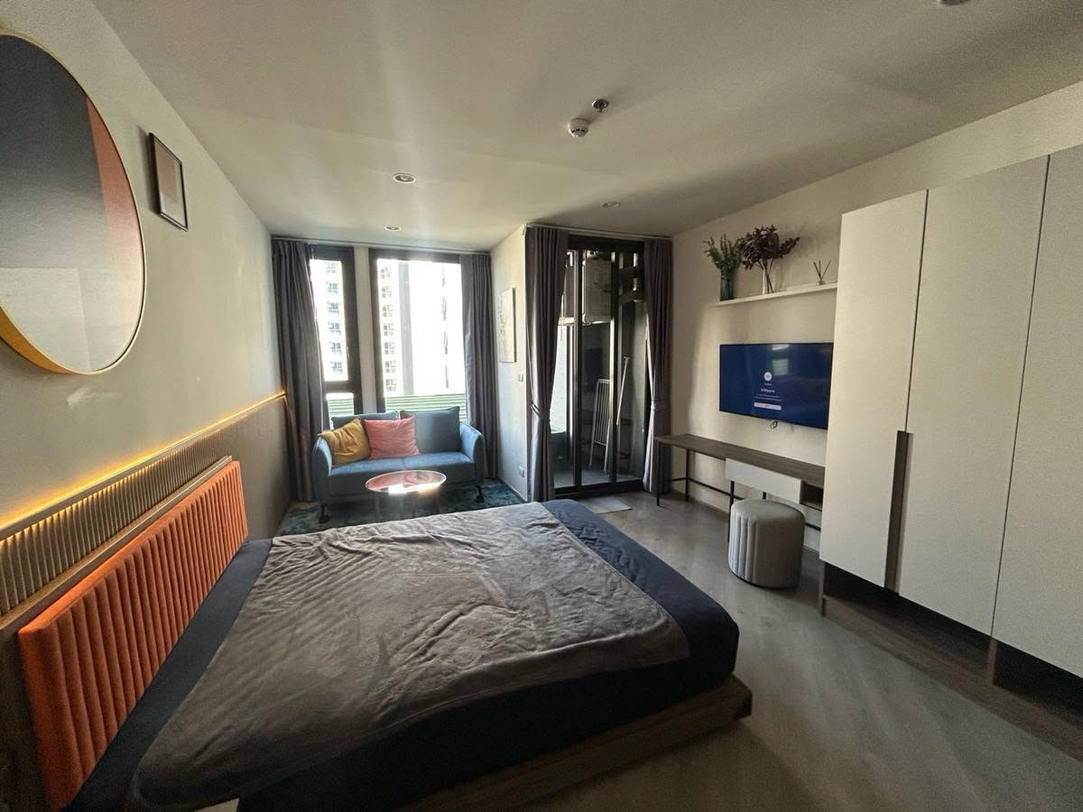 PFD-07714 Condo for rent, The Base Saphanmai , wide studio room, fully furnished, ready to move in, next to BTS Sai Yut 🏙️✨  