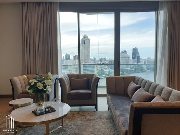 Condo for RENT *The Residences At Mandarin Oriental Bangkok ชั้นสูง ห้องมุม ทิศใต้ วิวแม่น้ำเจ้าพระยา @200,000 Baht