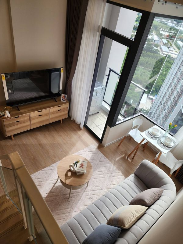 Condo for Rent – ​​Landmark @ MRTA Station | Duplex | 1 Bed 1 Bath | 37.5 sqm | Floor 15 Building B | Rama 9 | 25,500 THB/month | LINE: @500vvzzy | Ref: TR0023