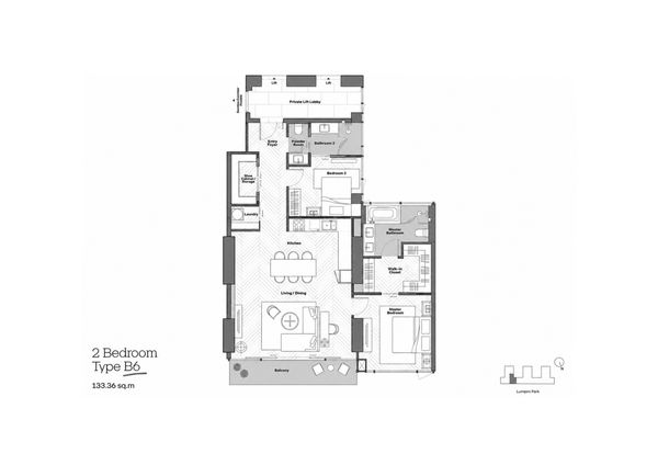 ♢ Rare Unit ♢ ชั้น 30++ ขนาด 133.36 ตร.ม. | 2 ห้องนอน 2 ห้องน้ำ | วิวสวนลุมพินี | ใกล้ MRT สีลม