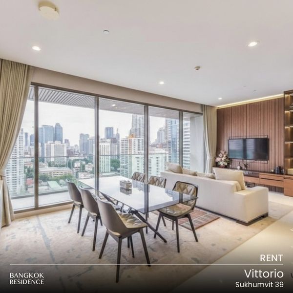   เช่าคอนโด 🌇 Vittorio Sukhumvit 39 2นอน 141ตร.ม. 150k  ☀️ ห้องโปร่ง กระจกใหญ่ แสงสวย ใกล้ BTS พร้อมพงษ์  