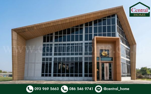 Modern Loft building for rent, luxury glass, 2 floors, 1,150 sq m. Allowed to be renovated according to concept.