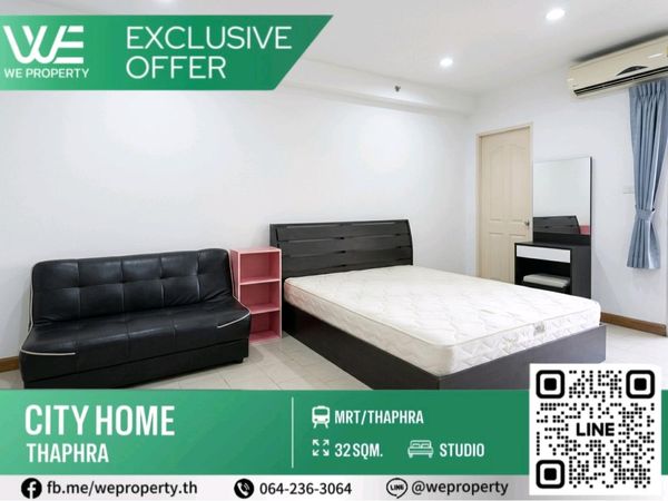 Beautiful room, fully furnished. City view, good price⭐City Home Tha Phra (City Home Tha Phra)