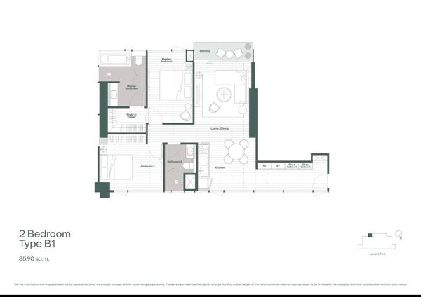 For Sale Dusit Parkside 2 Bedrooms 85 SQ.M. City View