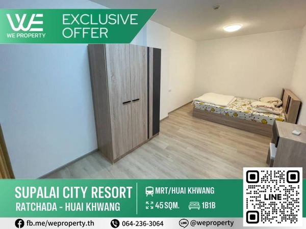 Beautiful room, good location, fully furnished ⭐Supalai City Resort Ratchada-Huai Khwang