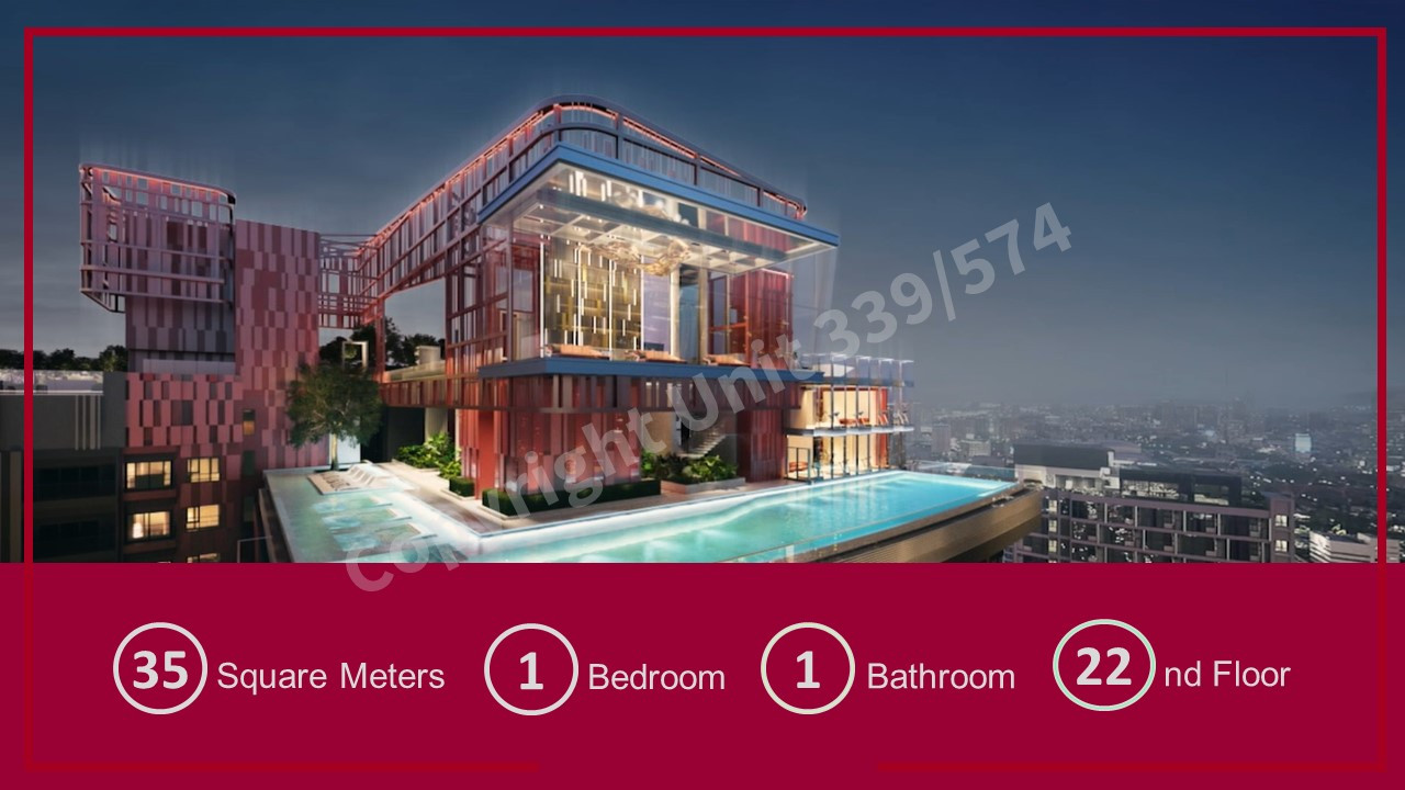 [] Life Asoke Hype unit 339/574 for  1 BD 1 BH 35 sqm on fl.22 fully furnished