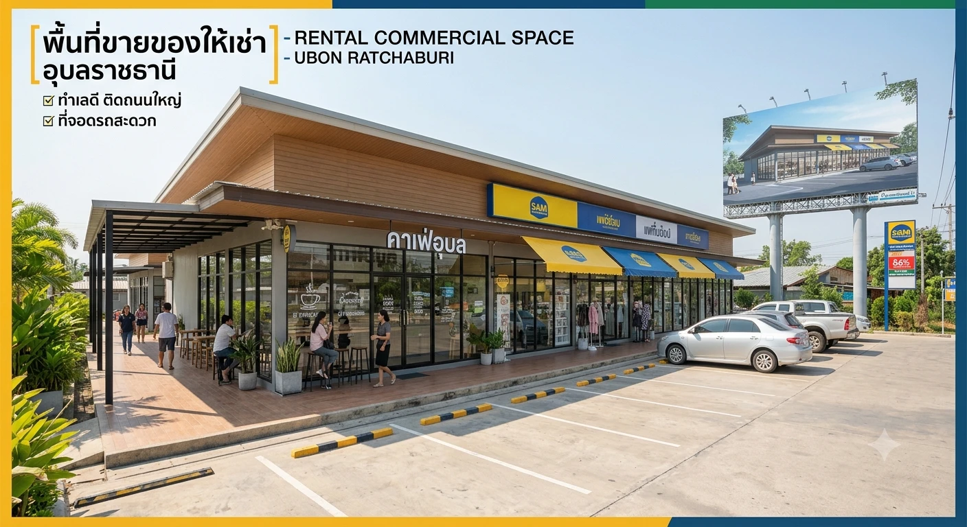 Space for rent in a commercial location in Ubon Ratchathani, cheap price. Space for rent in a commercial location in Ubon Ratchathani, cheap price.