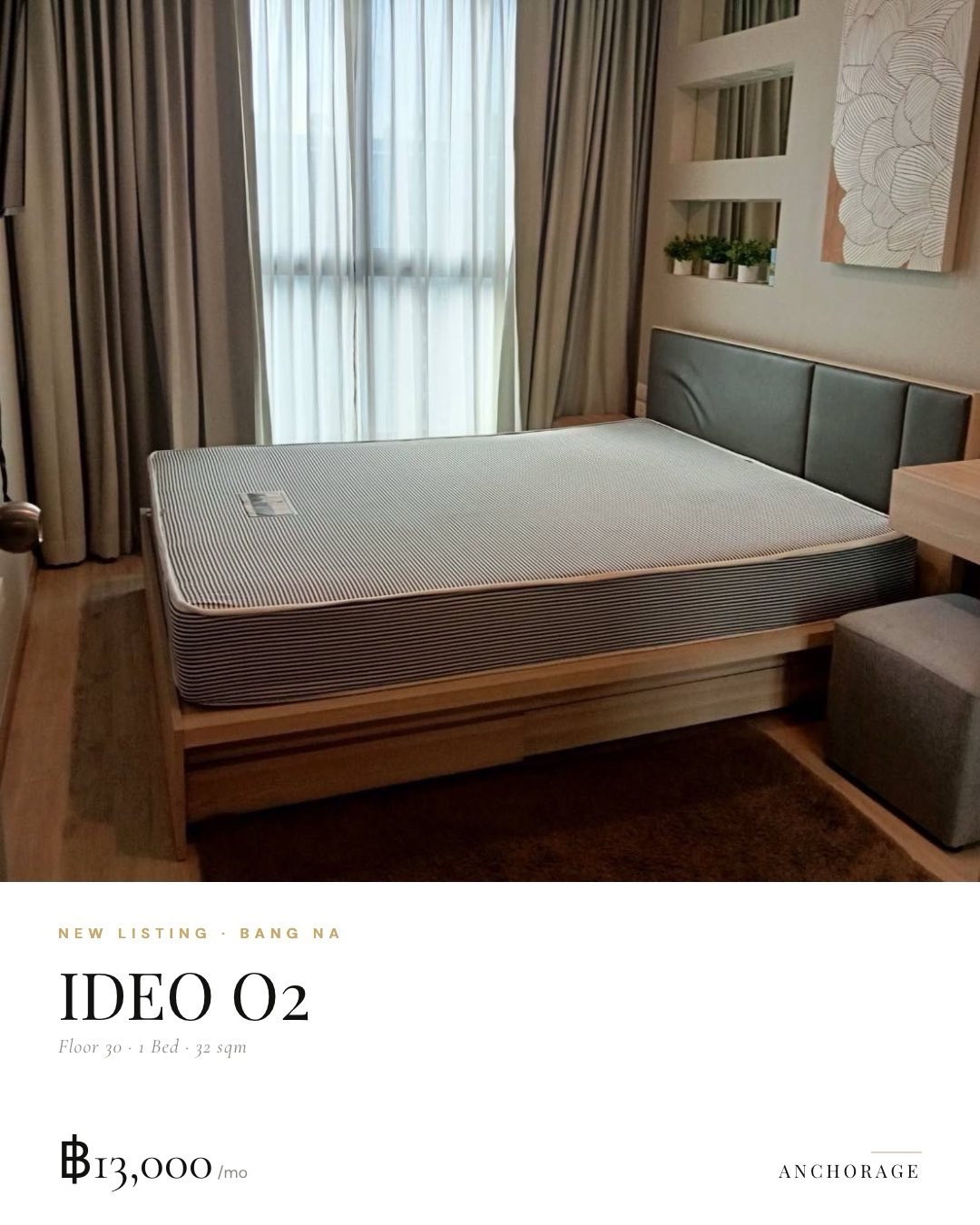 For Rent | IDEO O2 | BTS Bang Na | 1-bedroom | 13,000/mo. For Rent | IDEO O2 | BTS Bang Na | 1-bedroom | 13,000/mo.