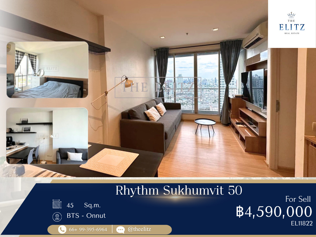✨ Smart investment on Sukhumvit! “Rhythm Sukhumvit 50”  Giant luxury condo for sale [Near BTS]✨