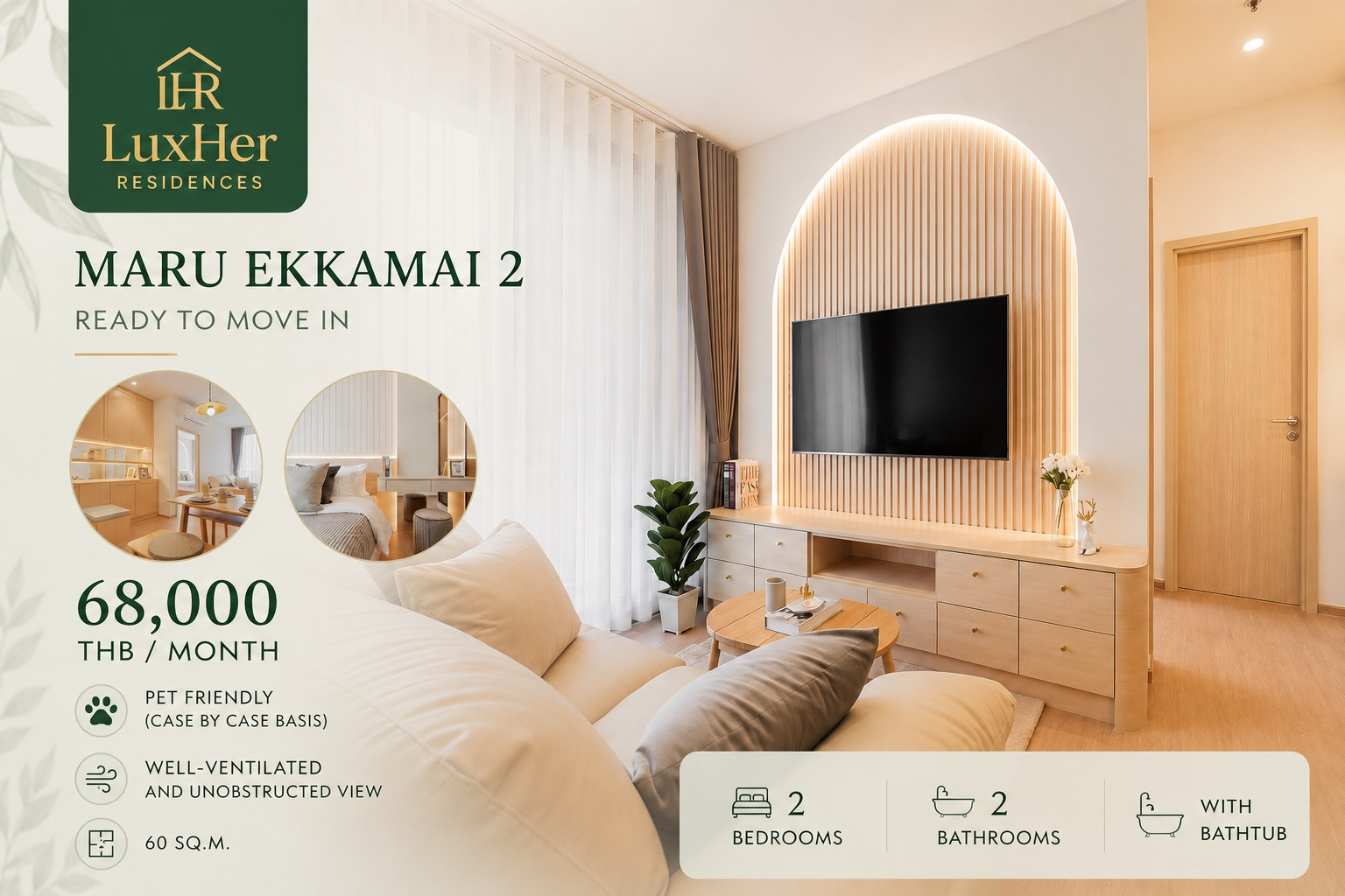 🏙️ MARU Ekkamai 2 | Pet Friendly 🐶🐱Beautiful room, ready to move in ✨ 🏙️ MARU Ekkamai 2 | Pet Friendly 🐶🐱Beautiful room, ready to move in ✨