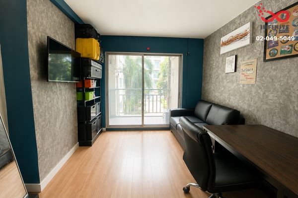 Condo for sale, Lumpini Ville On Nut-Lat Krabang, 27 sq m, 2nd floor, corner room, near ARL Lat Krabang and Suvarnabhumi Airport.