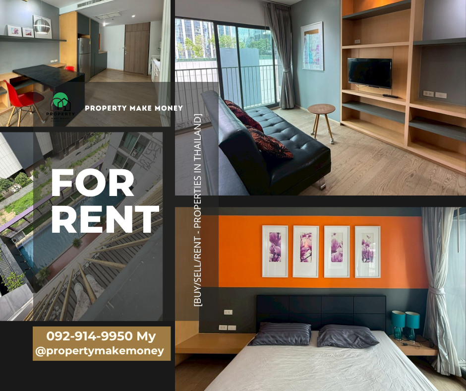 Spacious 60 sq.m. Living at Noble Remix Thonglor 🚇 Living Large with Pool View &amp; Bathtub