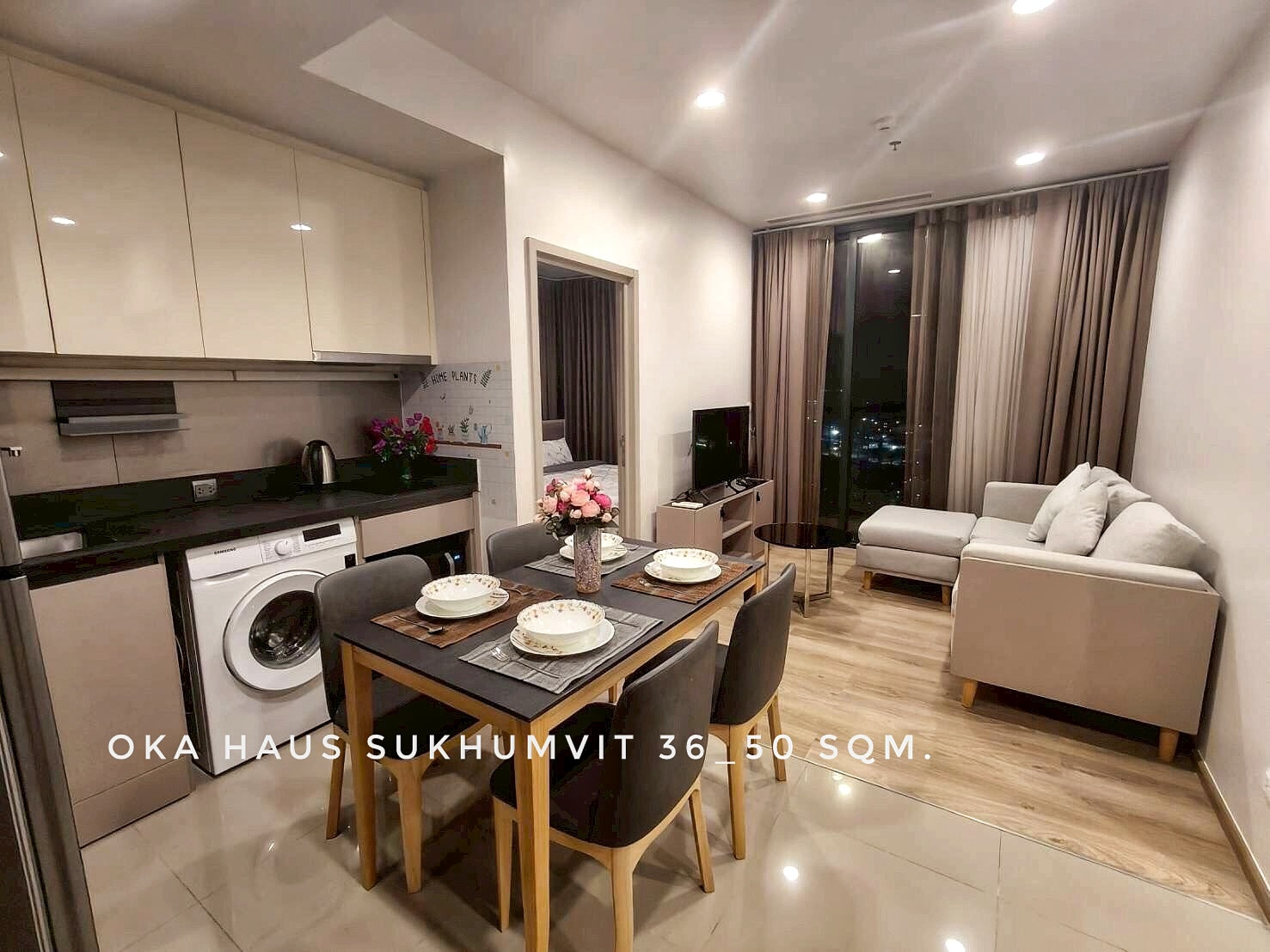 🎉🎉For RENT-2 bedrooms at Oka Haus Sukhumvit 36 with river view in Rama4 near Thonglo Ekkamai Phromphong 