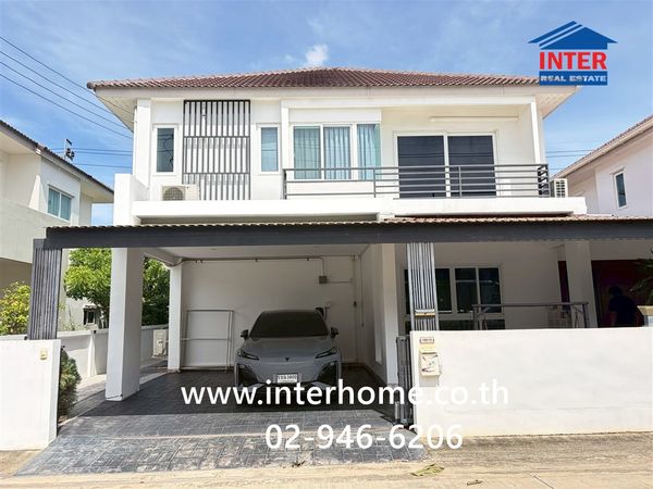 2-story detached house, 106.8 sq m, The Best Village. Hathairat-Thairaman Near Fashion Island, Soi Thai Raman, Kanchanaphisek Road. Hathairat Road, Khlong Sam Wa District, Bangkok