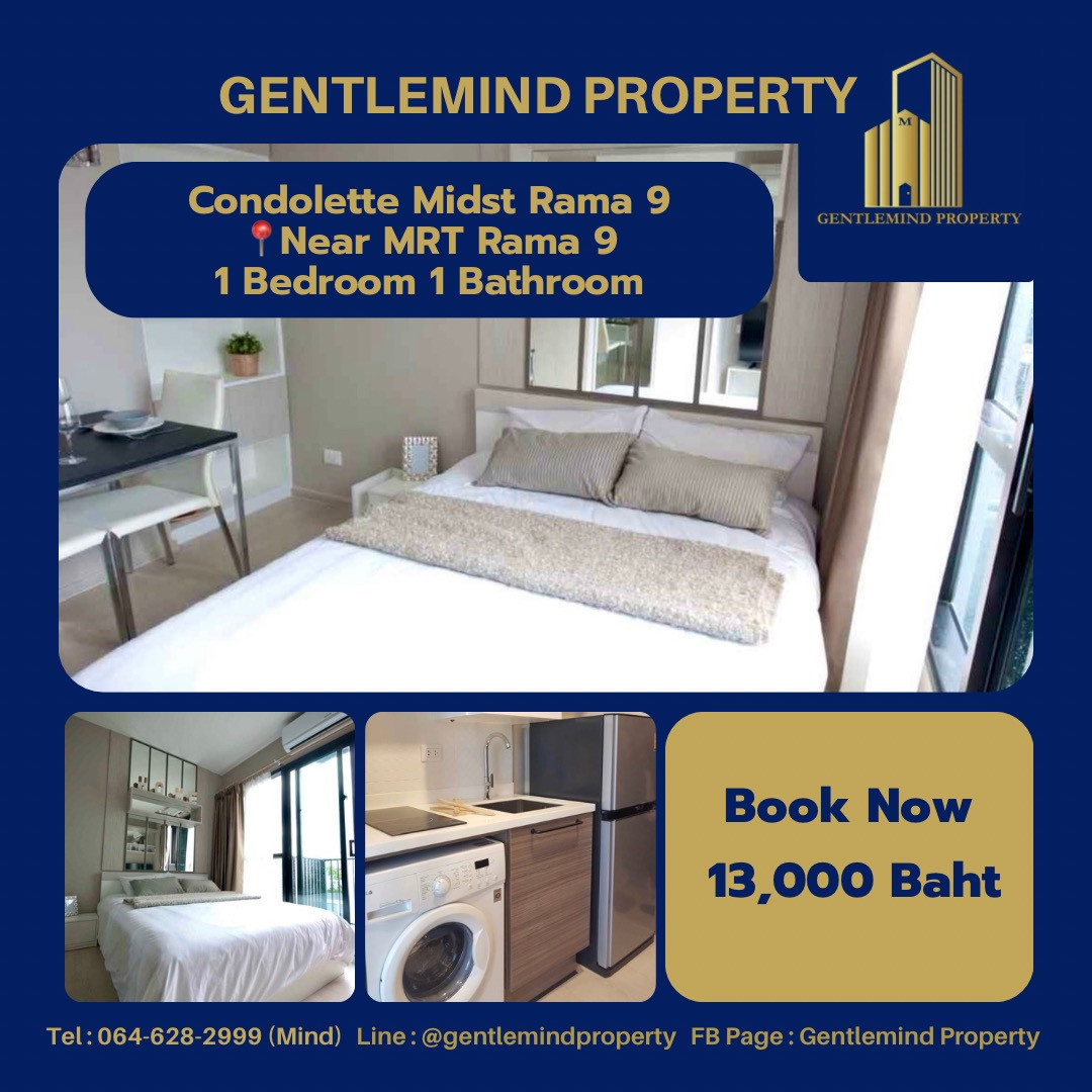 ☀️💎🌍 Rent : Condolette Midst Rama 9 | Gentlemind Property |📍Near MRT Rama 9