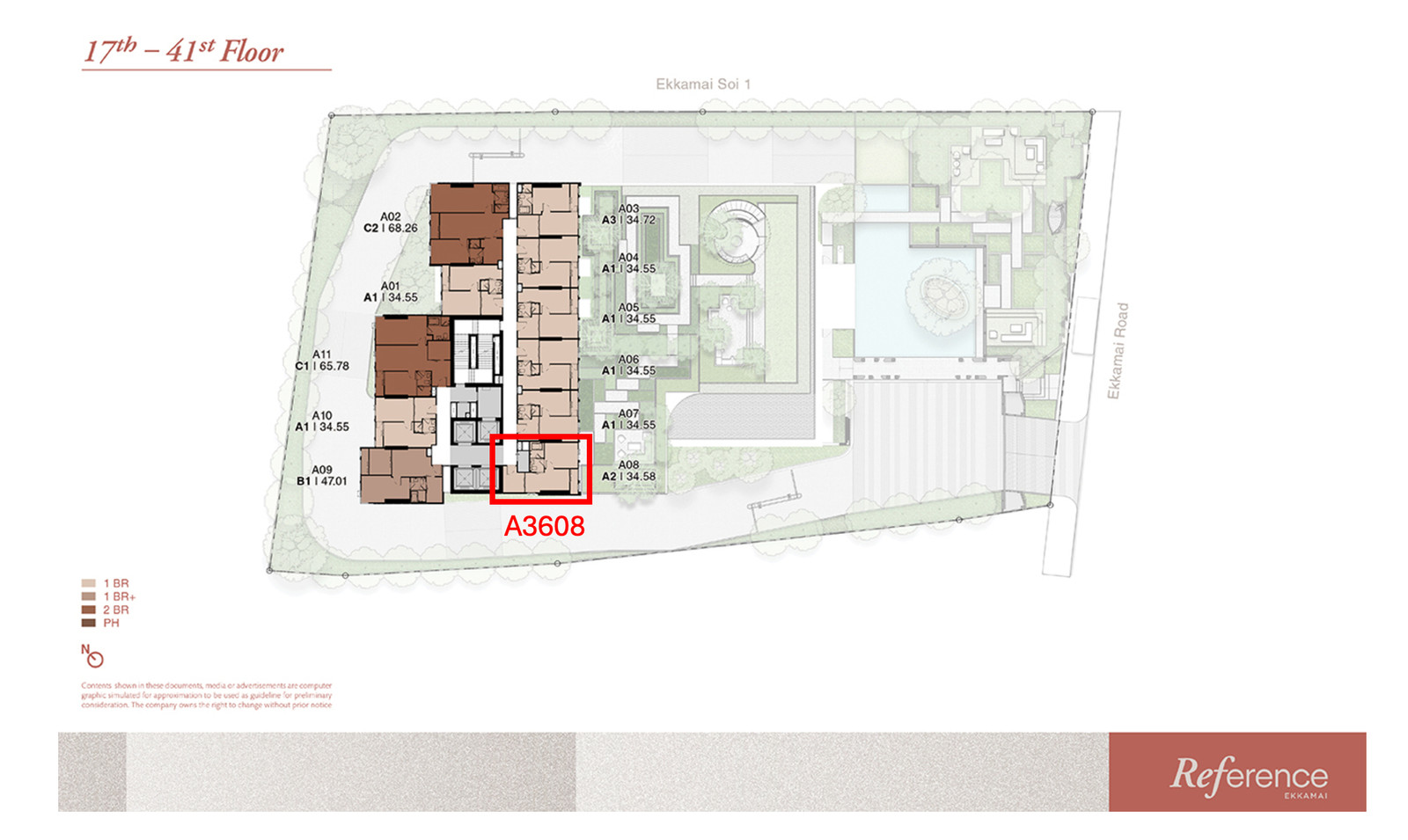 ขายดาวน์ Reference Ekkamai 1 Bedroom ห้องมุม ชั้น 36
