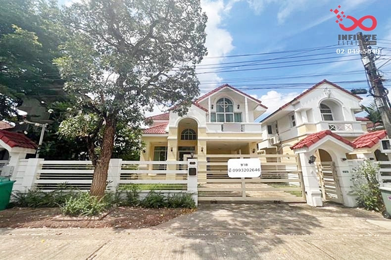 2-story detached house for sale, 60.5 sq m., Baramet Village, Chaloem Phrakiat Road, Rama 9, Prawet District, beautiful house, ready to move in.