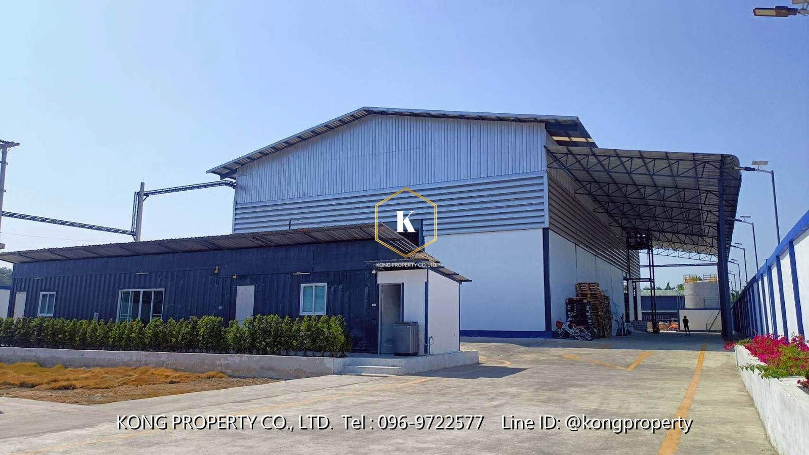 Warehouse for rent, Rama 2, Tha Chin, Samut Sakhon, has Factory 4 license, worker housing + crane.