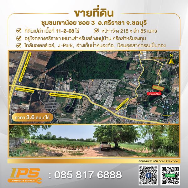 ขายที่ดิน (หลังสวนเสือ) ตรงชุมชนเขาน้อย ซอย 3 อ.ศรีราชา 