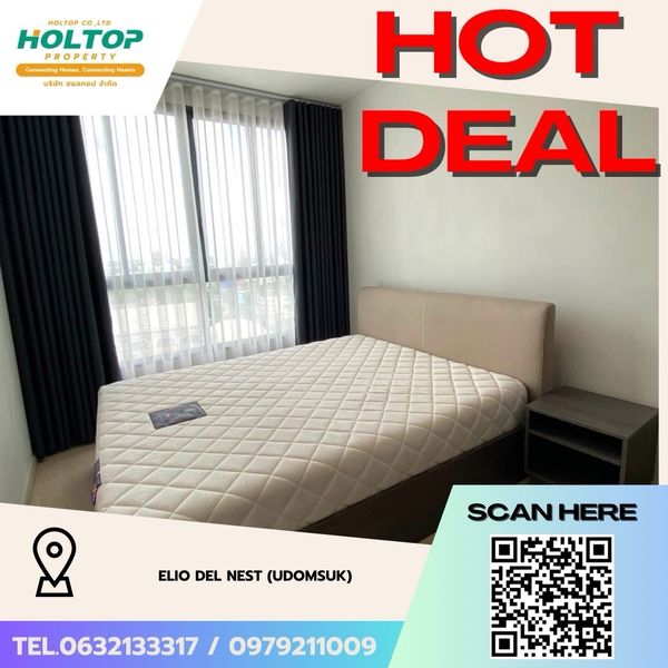 #Z5967💥060769 🔥ให้เช่าคอนโด ELIO DEL NEST (Udomsuk)