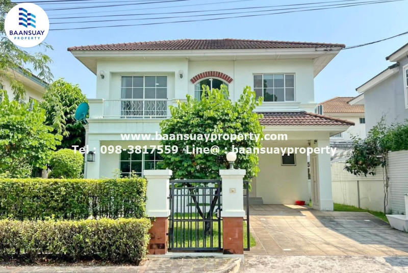 For rent, 2-story detached house, Manthana On Nut-Wongwaen 1, Sukhapiban 2 Road, near the Nai Krung Forest Project.
