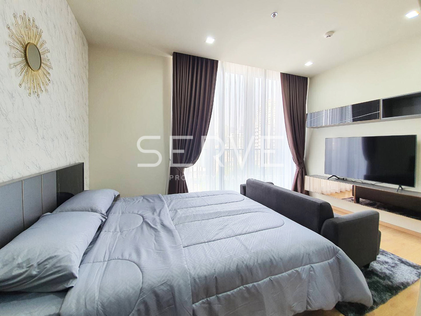 🔥22K🔥 - Studio with Partition Modern Style New Condo Close to BTS Phrom Phong station 500 m. at Noble Around 33 / Condo For Rent – รูปที่ 4