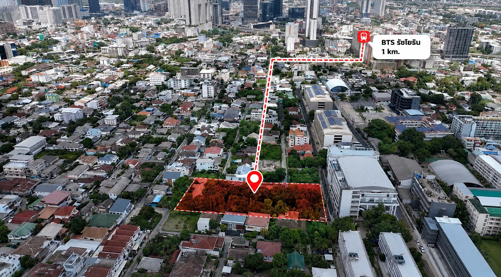 Urgent sale, land at Phahonyothin 30, size 1 rai 100 sq m, next to BTS Ratchayothin 1 km. 
 120,000 per sq m. – รูปที่ 2