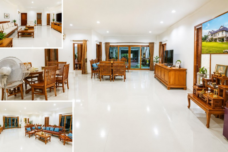 อบต. บางโพธิ์ 1.5กม. สุราษฎร์ธานี ให้เช่า AIRBNB บนที่ดิน 3 ไร่ คฤหาสน์หรู 3นอน วัดเขาพระอานนท์ 900 ม. เกาะลำพู 4.2 กม. – รูปที่ 2