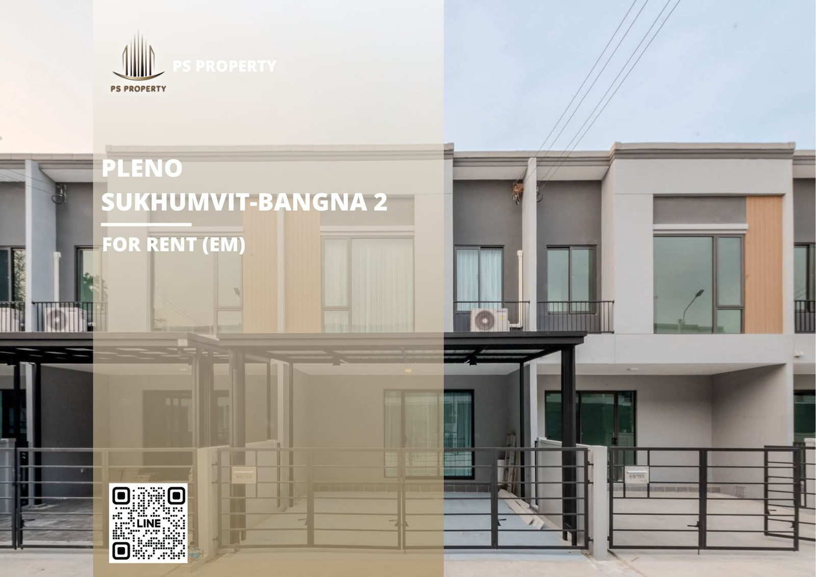 ทาวน์เฮ้าส์ให้เช่า ✨ Pleno Sukhumvit-Bangna 2 ✨ 3 ห้องนอน 2 ห้องน้ำ เฟอร์นิเจอร์ และ เครื่องใช้ไฟฟ้าครบ 