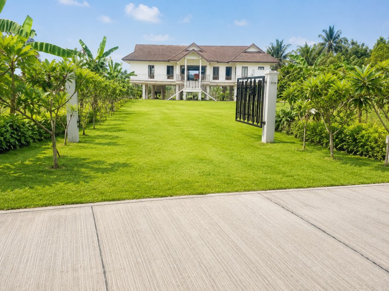 BangPho Subdistrict 1.5km SuratThani.KohLamphuPublic Park 4.2km. Airbnb for rent on 3 rai of land. Luxury mansion 3beds Wat KhaoPhraAnont 900m 3baths 18,999THB-month. Administrative Organization