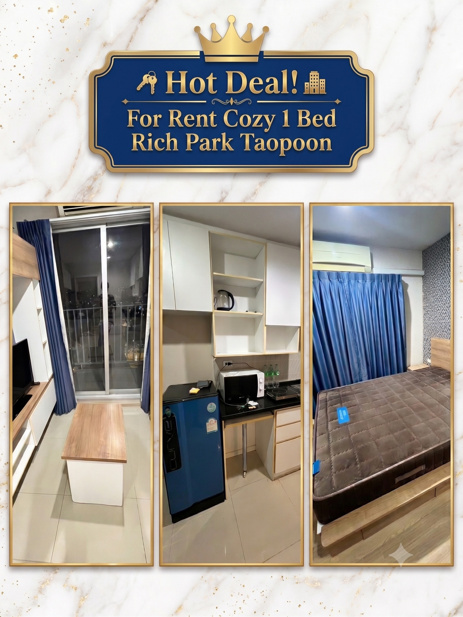 ✨Hot Deal! For Rent Cozy 1 Bed Rich Park 2 @Taopoon MRT✨ ✨Hot Deal! For Rent Cozy 1 Bed Rich Park 2 @Taopoon MRT✨
